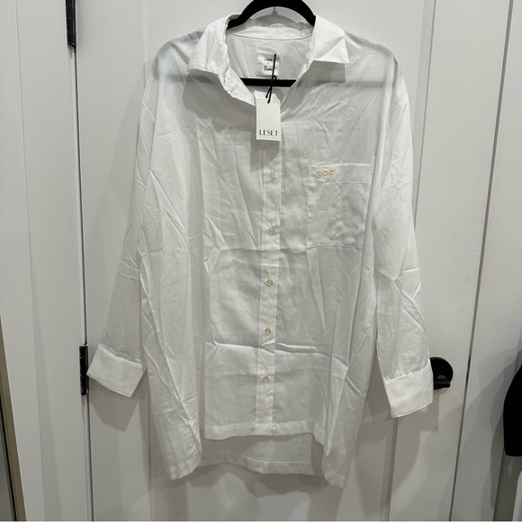 Leset x Dr Loretta Button Down SPF Oversized White Shirt One Size - Picture 4 of 14